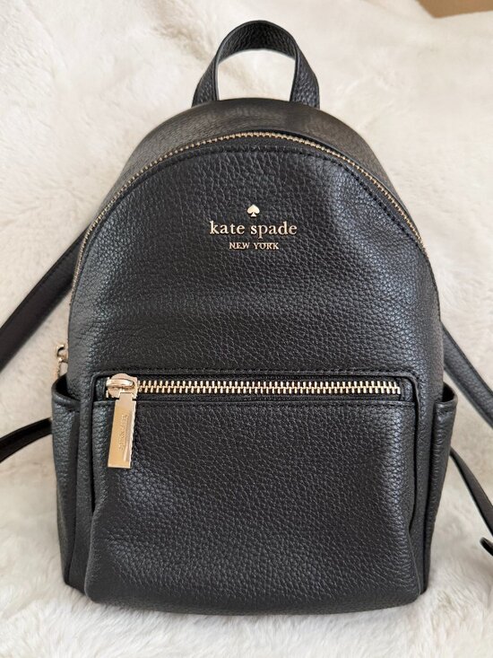 Kate Spade New York Leila Black Pebbled Leather Mini Dome Backpack main image 16